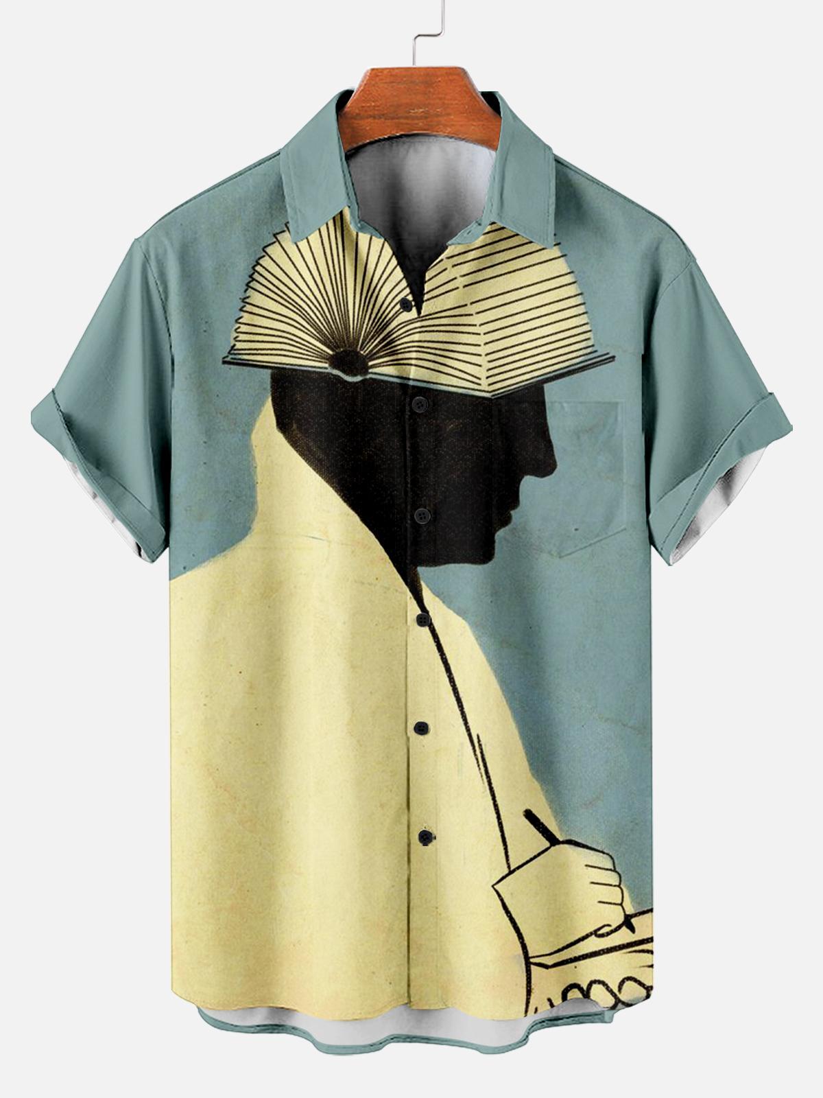 Book Pattern Short Sleeve Shirt