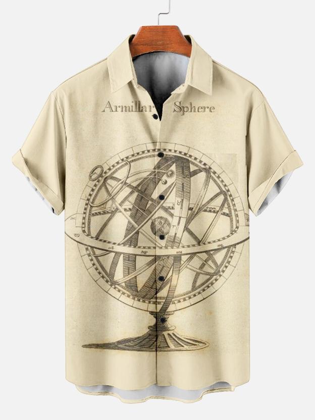 [Copy]Men's Vintage Witch Oil Painting Art Halloween Short Sleeve Shirt