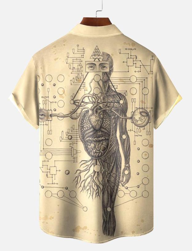 Book Pattern Short Sleeve Shirt