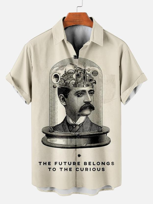 [Copy]Men's Vintage Witch Oil Painting Art Halloween Short Sleeve Shirt