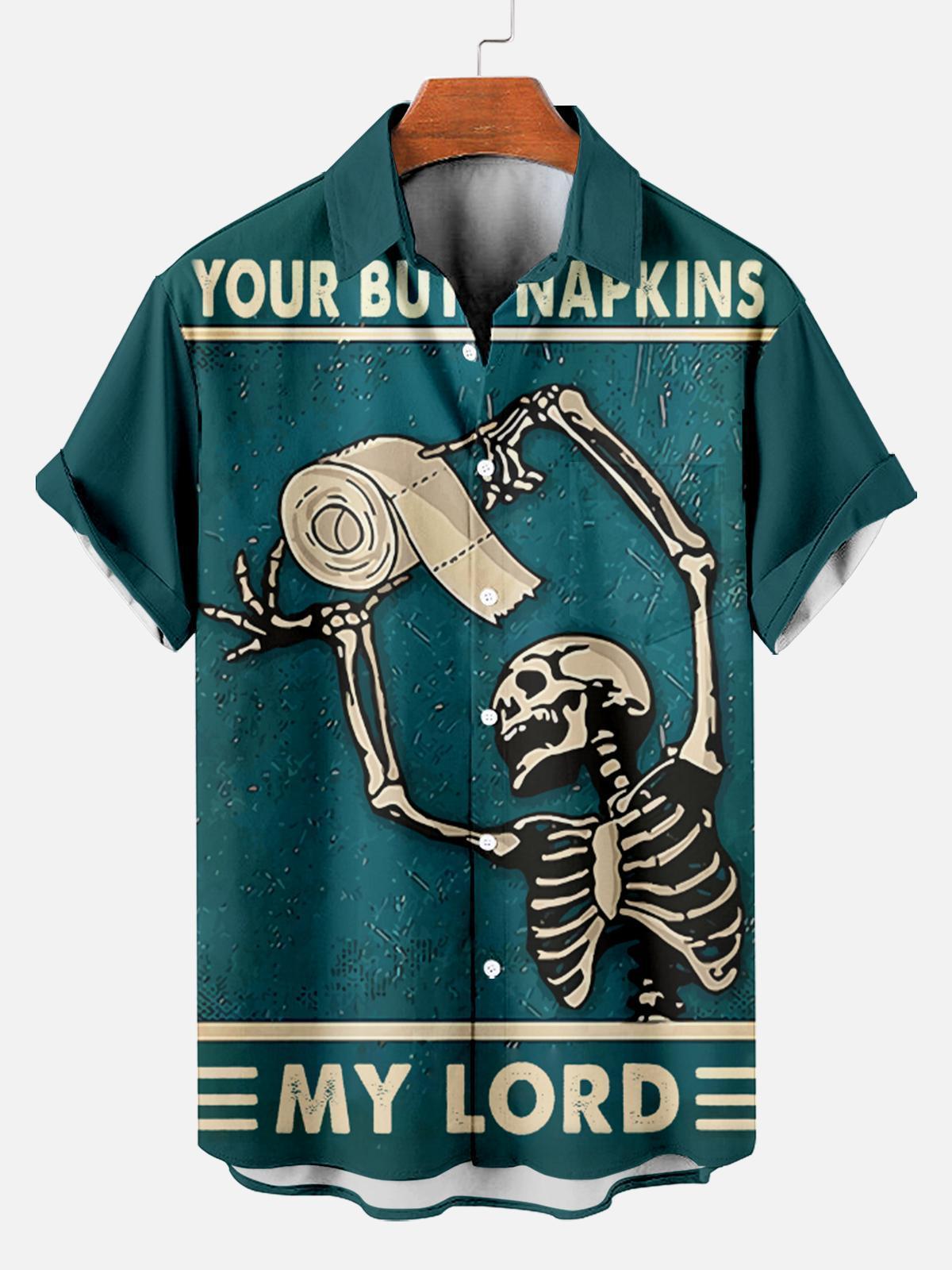 Men's Hawaiian Fun Little Yellow Duck Holiday Casual Short Sleeve Shir