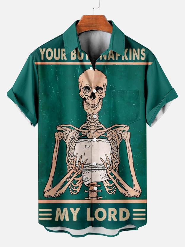 Men's Hawaiian Fun Little Yellow Duck Holiday Casual Short Sleeve Shir