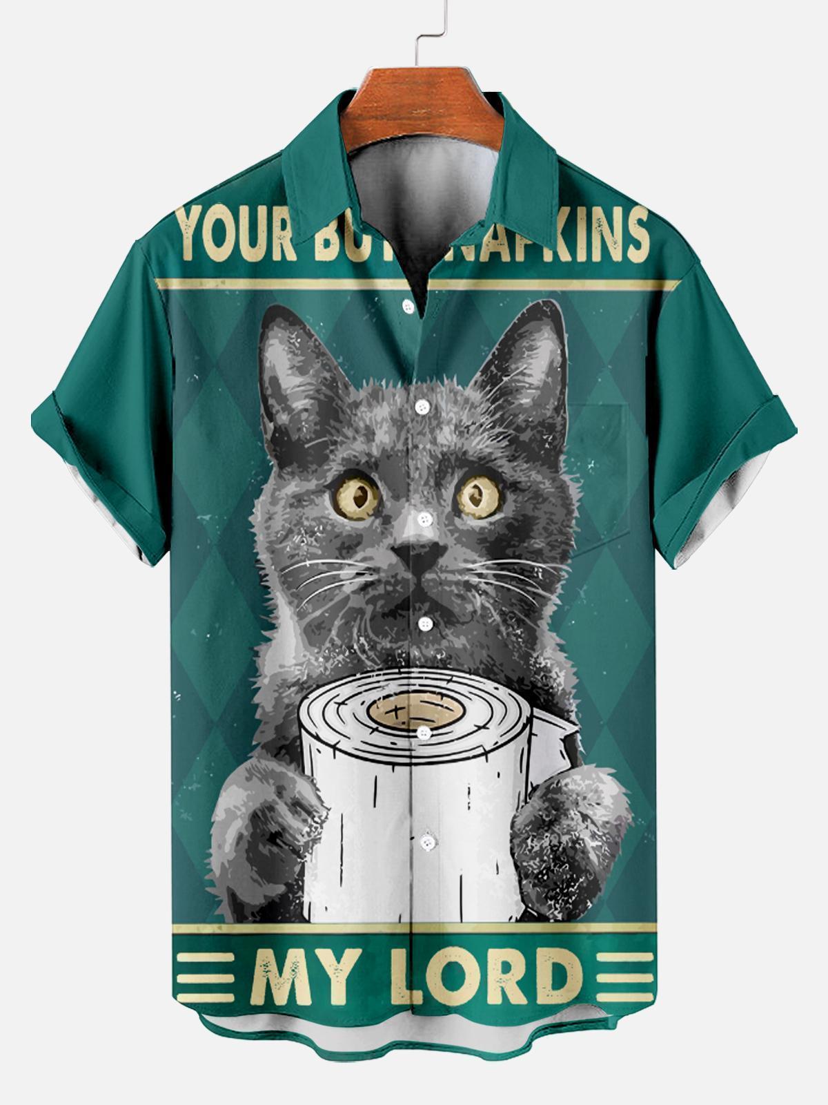 Men's Hawaiian Fun Little Yellow Duck Holiday Casual Short Sleeve Shir