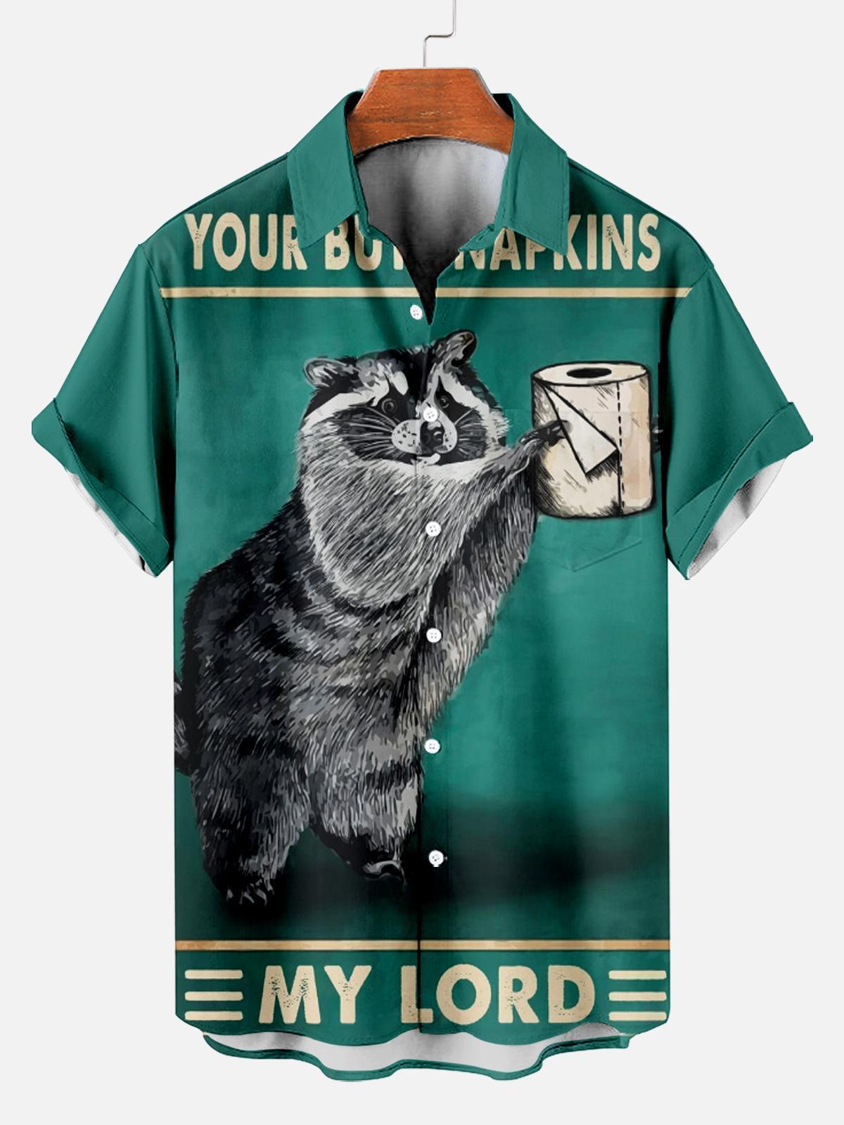 Men's Hawaiian Fun Little Yellow Duck Holiday Casual Short Sleeve Shir