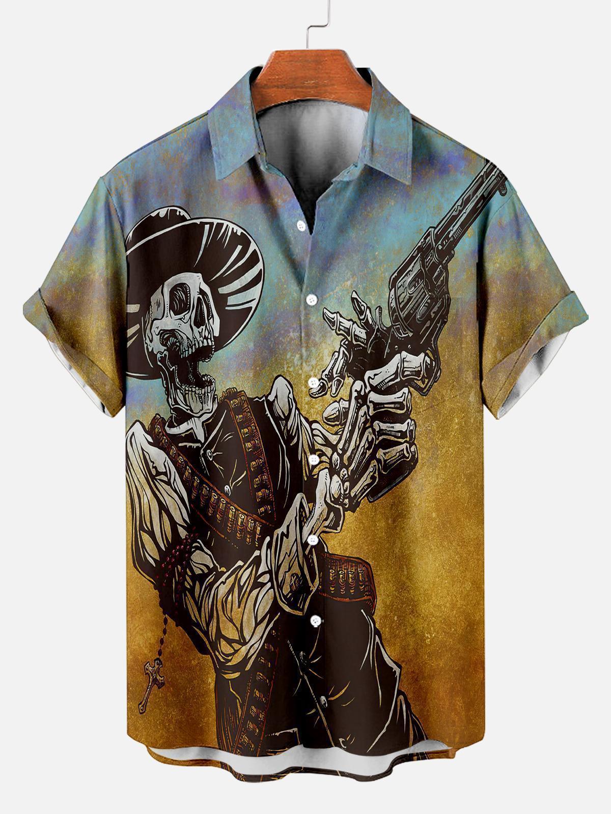 Men's Hawaiian Fun Little Yellow Duck Holiday Casual Short Sleeve Shir