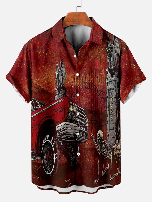 Men's Hawaiian Fun Little Yellow Duck Holiday Casual Short Sleeve Shir