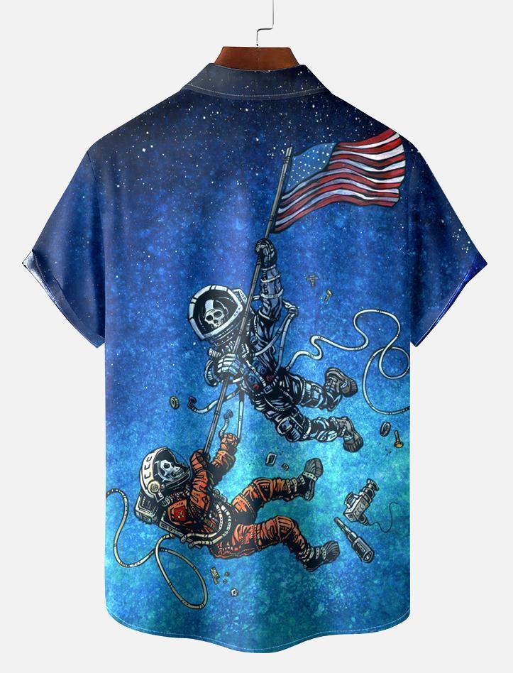 Men's Classic Day of the Dead Skull Graphic Short Sleeve Shirt