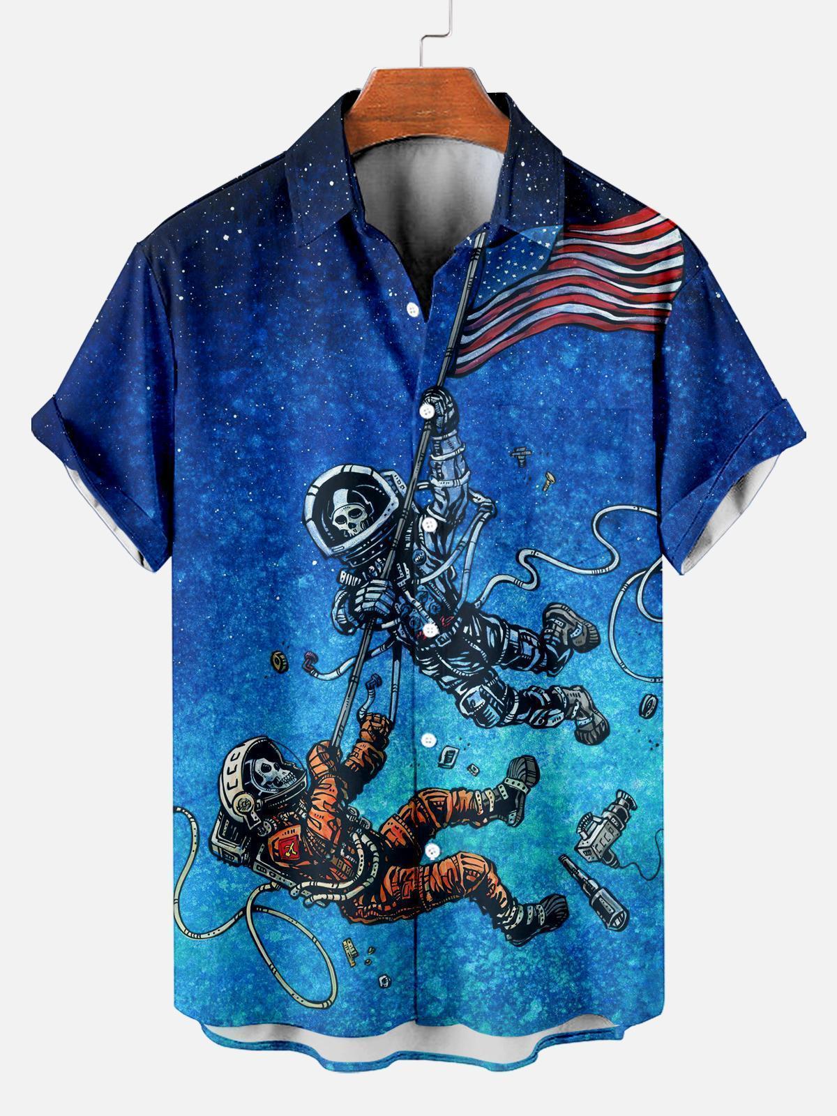 Men's Classic Day of the Dead Skull Graphic Short Sleeve Shirt