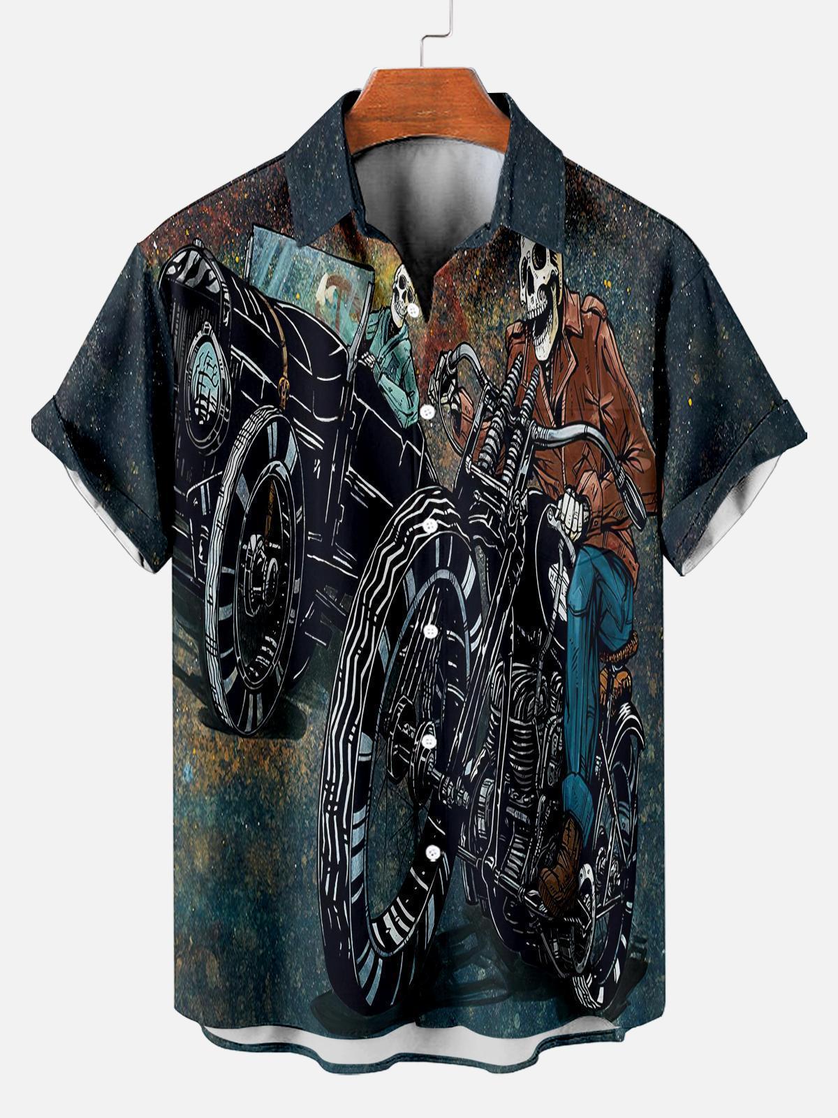 Men's Hawaiian Fun Little Yellow Duck Holiday Casual Short Sleeve Shir