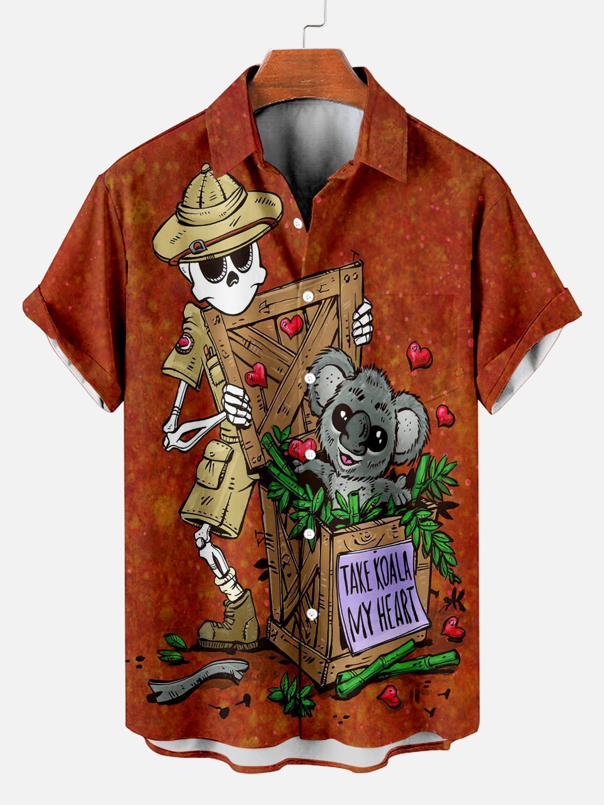 Men's Classic Day of the Dead Skull Graphic Short Sleeve Shirt