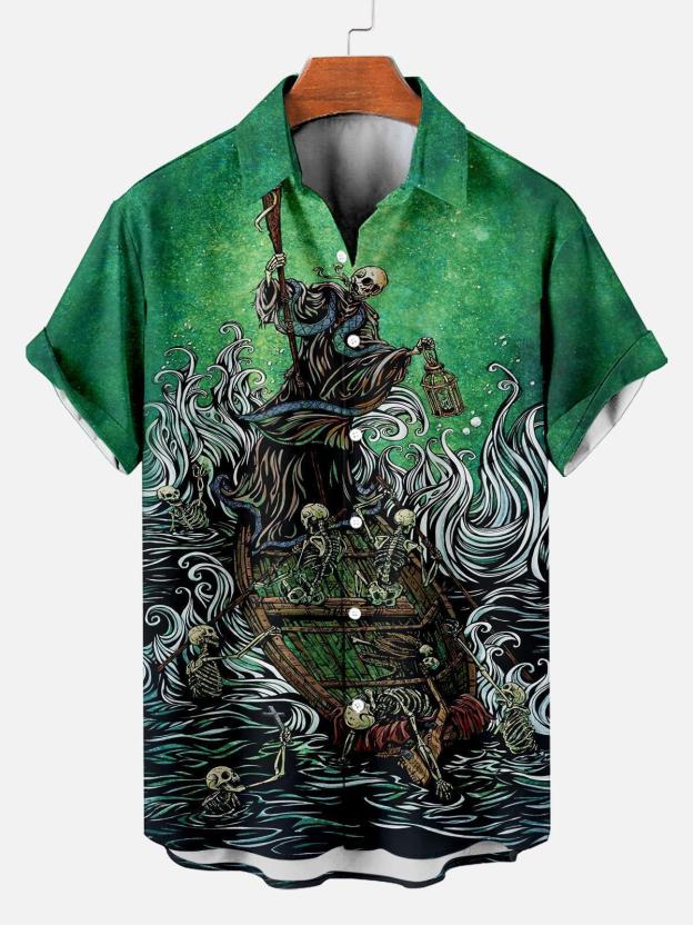 Men's Hawaiian Fun Little Yellow Duck Holiday Casual Short Sleeve Shir