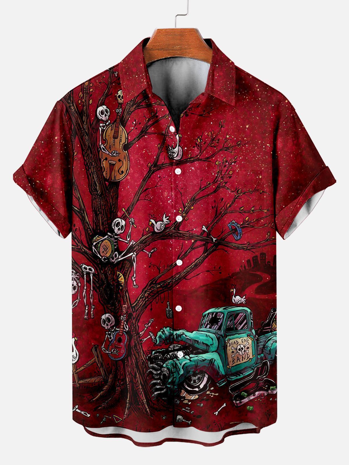 Men's Hawaiian Fun Little Yellow Duck Holiday Casual Short Sleeve Shir