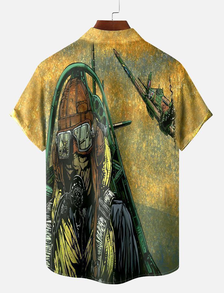 Men's Classic Day of the Dead Skull Graphic Short Sleeve Shirt