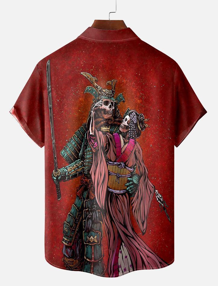 Men's Classic Day of the Dead Skull Graphic Short Sleeve Shirt