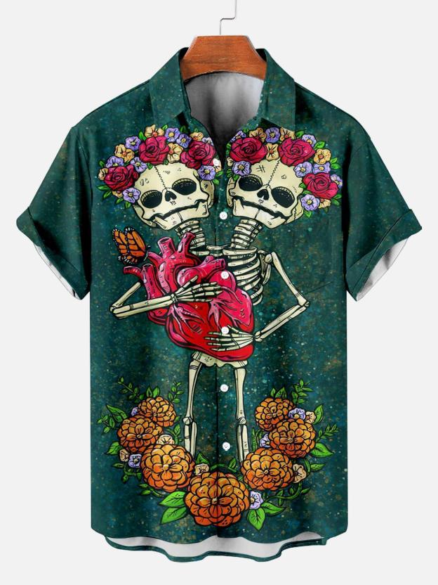 Men's Hawaiian Fun Little Yellow Duck Holiday Casual Short Sleeve Shir