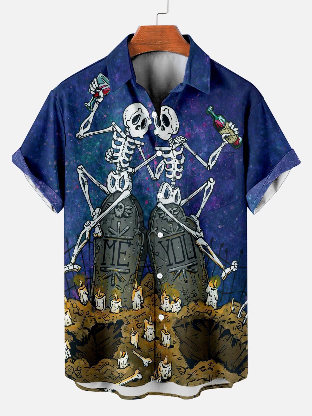 Men's Hawaiian Fun Little Yellow Duck Holiday Casual Short Sleeve Shir