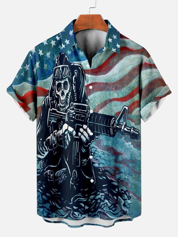 Men's Hawaiian Fun Little Yellow Duck Holiday Casual Short Sleeve Shir