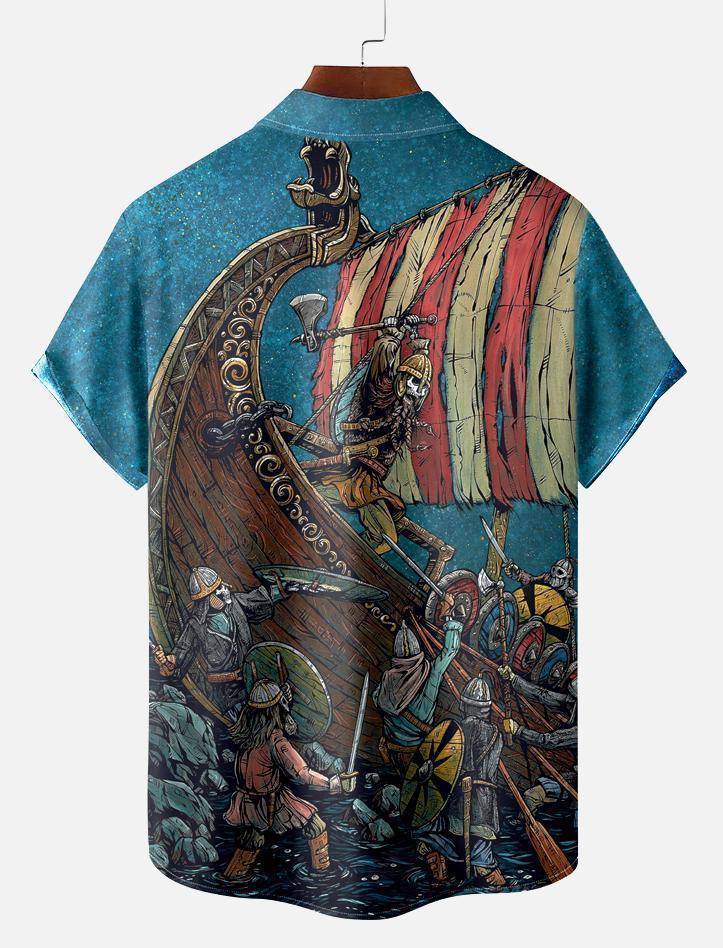 Men's Classic Day of the Dead Skull Graphic Short Sleeve Shirt