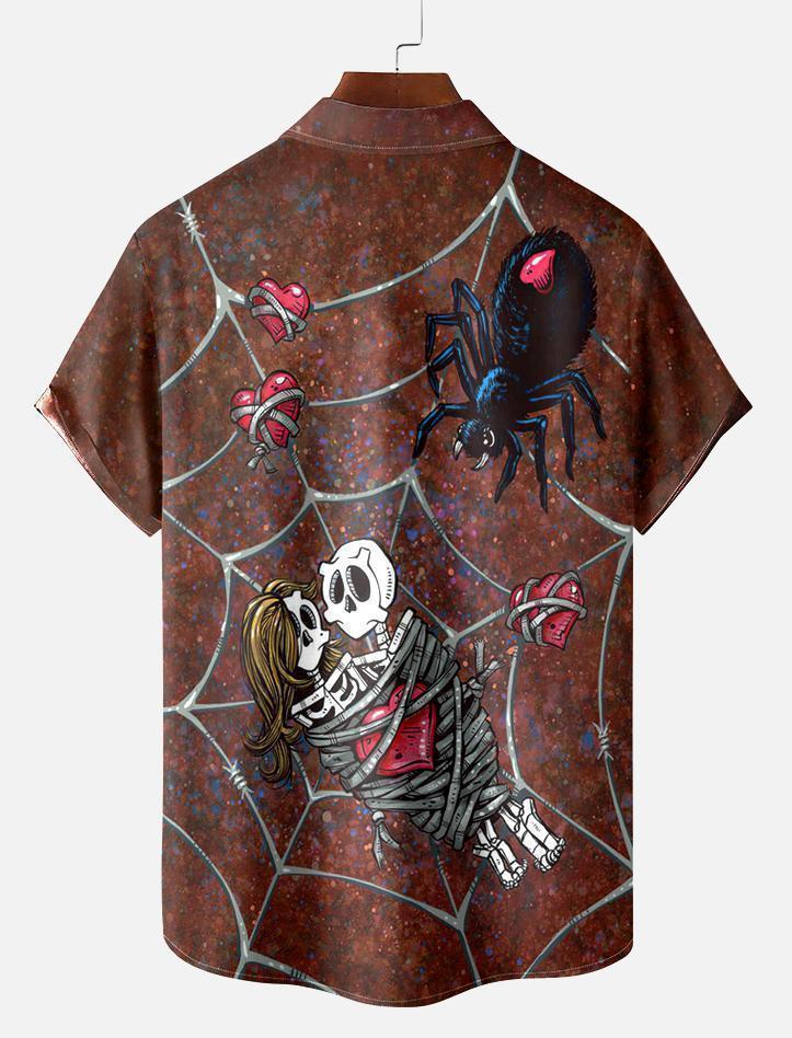 Men's Classic Day of the Dead Skull Graphic Short Sleeve Shirt