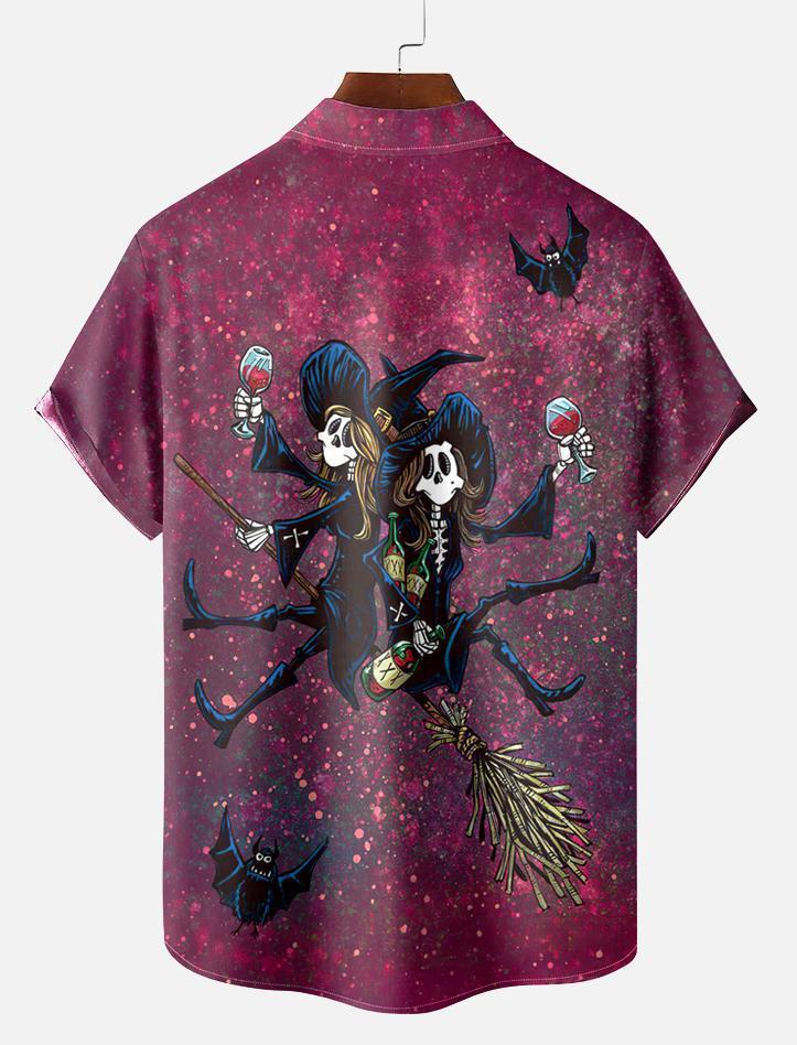 Men's Classic Day of the Dead Skull Graphic Short Sleeve Shirt