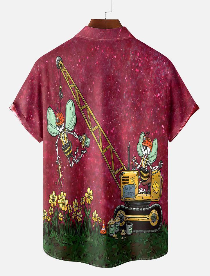 Men's Classic Day of the Dead Skull Graphic Short Sleeve Shirt