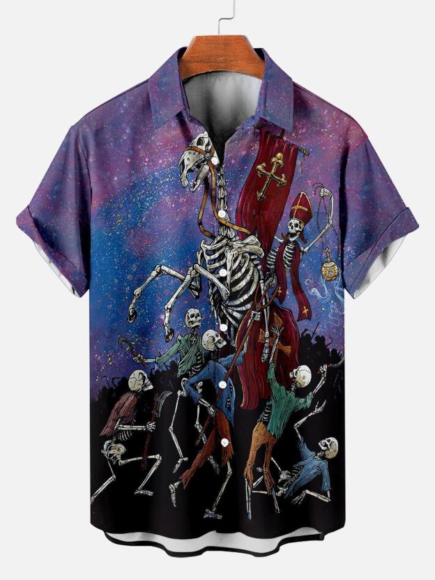 Men's Hawaiian Fun Little Yellow Duck Holiday Casual Short Sleeve Shir