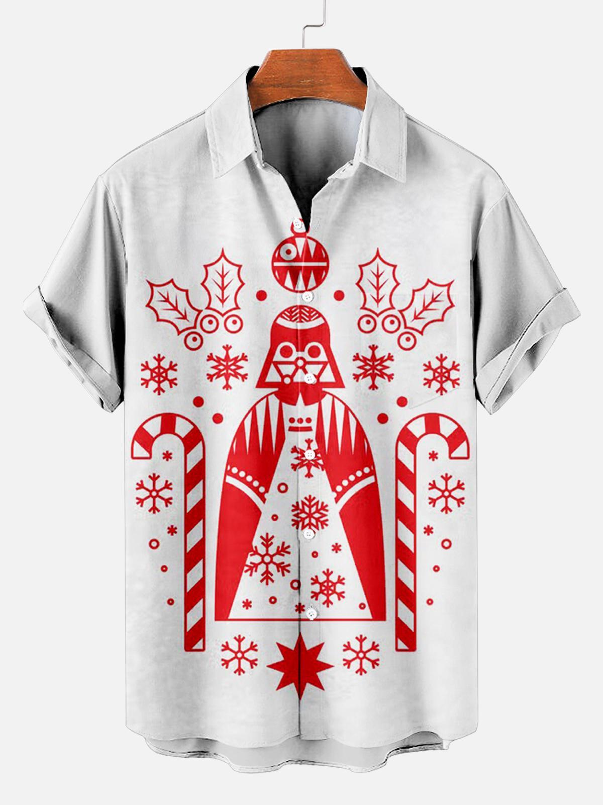 Men's Christmas Printed Short Sleeve Shirt