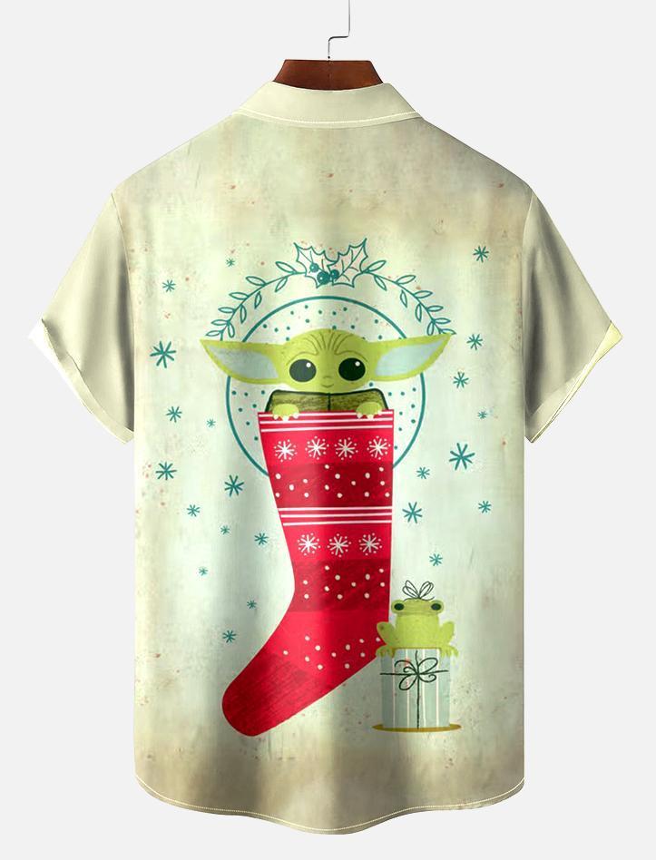 Men's Christmas Printed Short Sleeve Shirt
