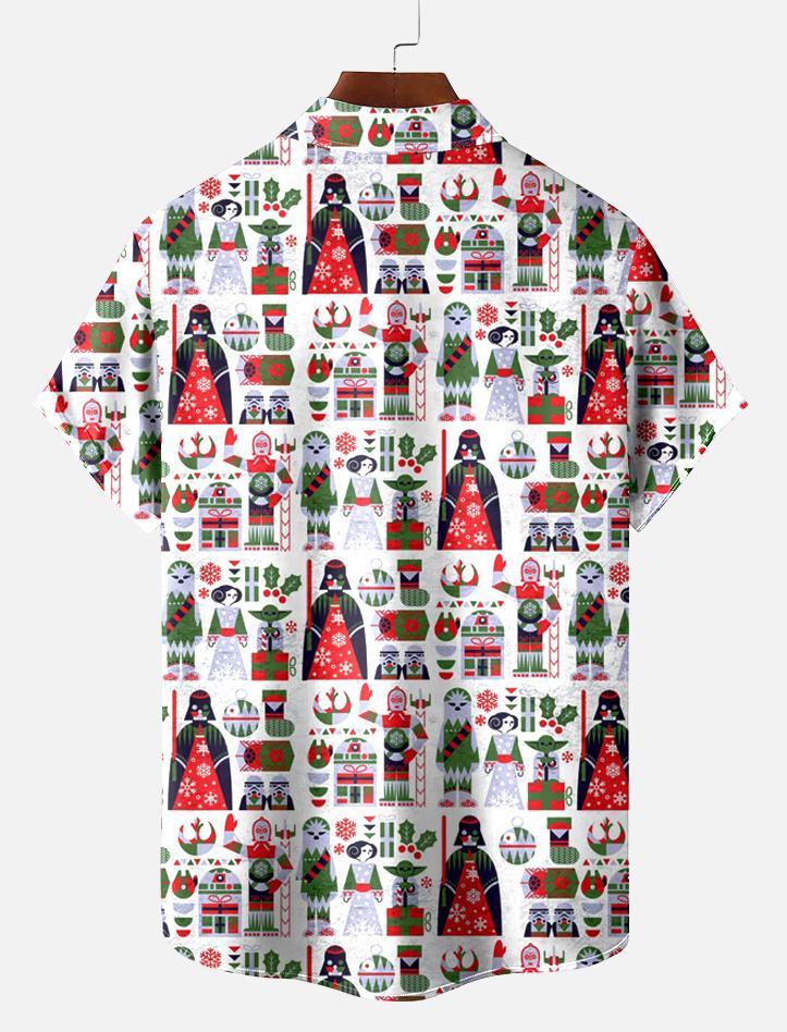 Men's Christmas Printed Short Sleeve Shirt
