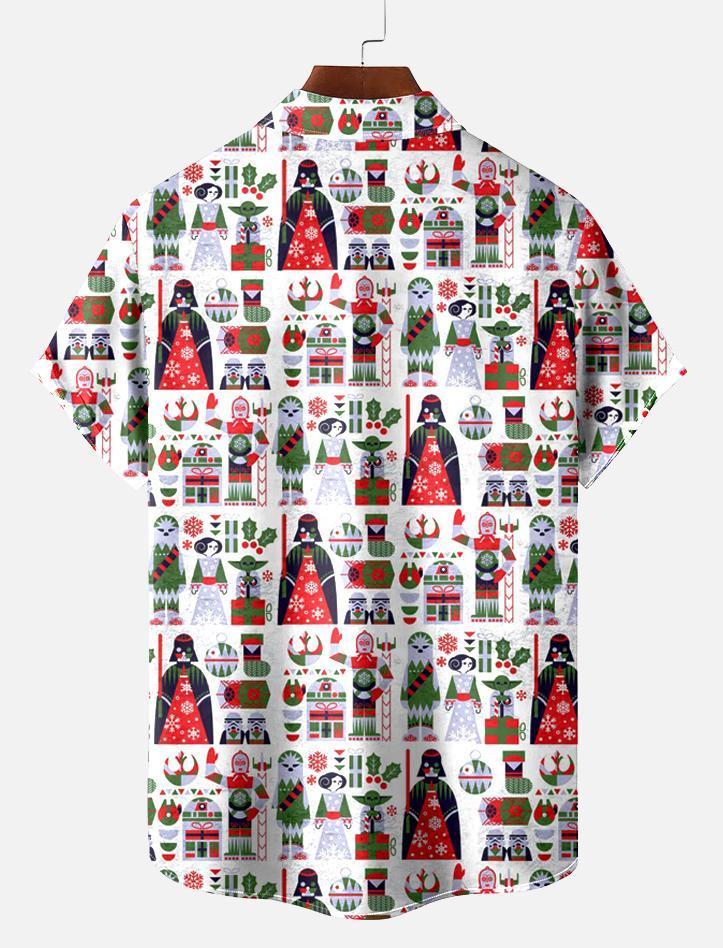Men's Christmas Printed Short Sleeve Shirt