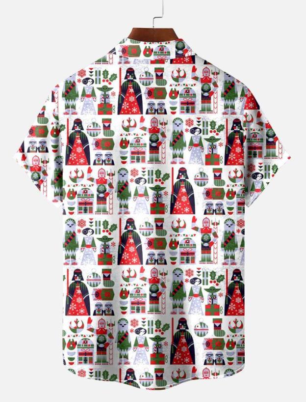Men's Christmas Printed Short Sleeve Shirt