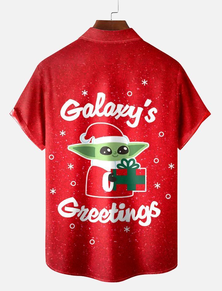 Men's Christmas Printed Short Sleeve Shirt