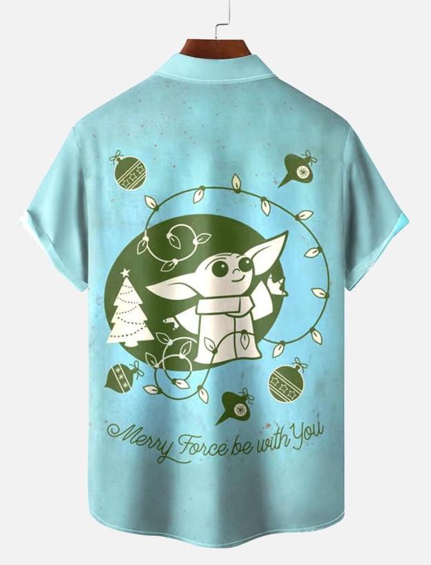 Men's Christmas Printed Short Sleeve Shirt