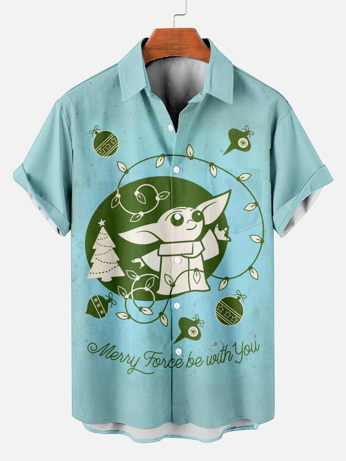 Men's Christmas Printed Short Sleeve Shirt