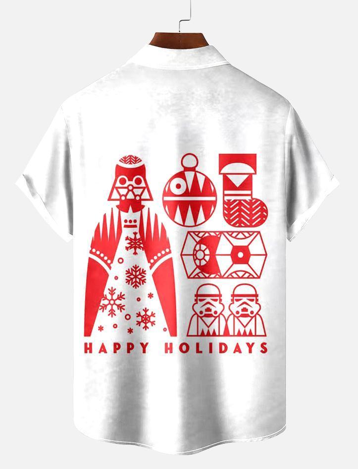 Men's Christmas Printed Short Sleeve Shirt