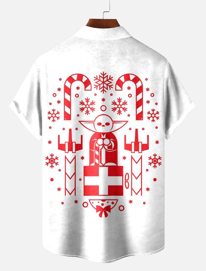 Men's Christmas Printed Short Sleeve Shirt
