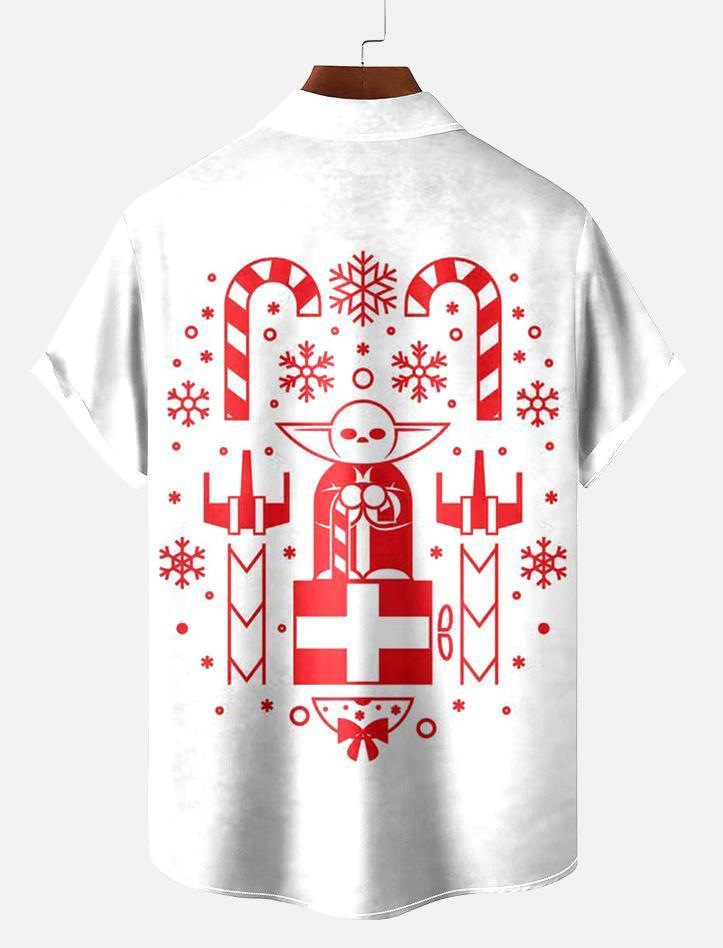 Men's Christmas Printed Short Sleeve Shirt