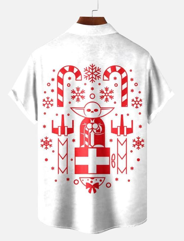 Men's Christmas Printed Short Sleeve Shirt