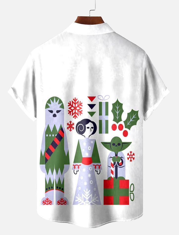 Men's Christmas Printed Short Sleeve Shirt