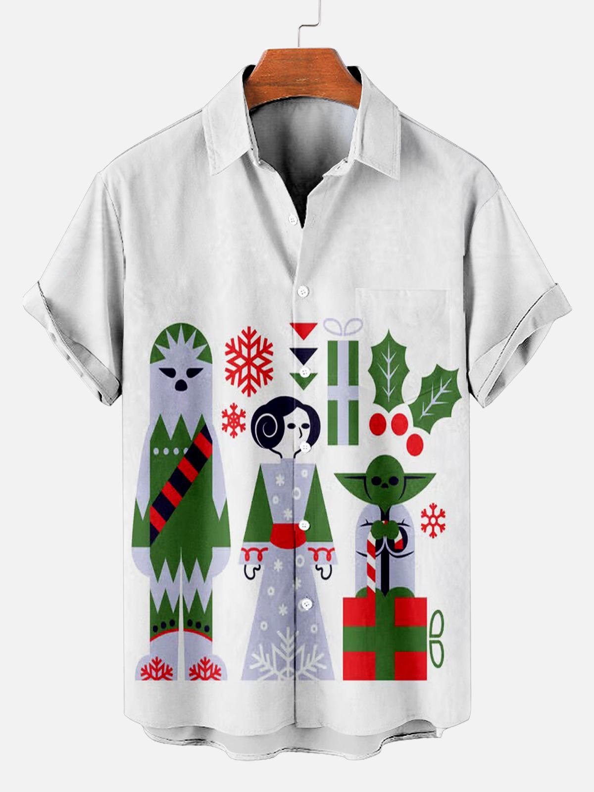 Men's Christmas Printed Short Sleeve Shirt