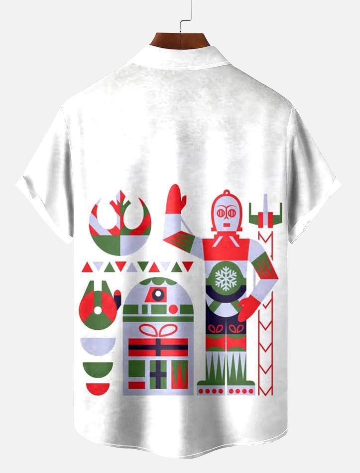 Men's Christmas Printed Short Sleeve Shirt