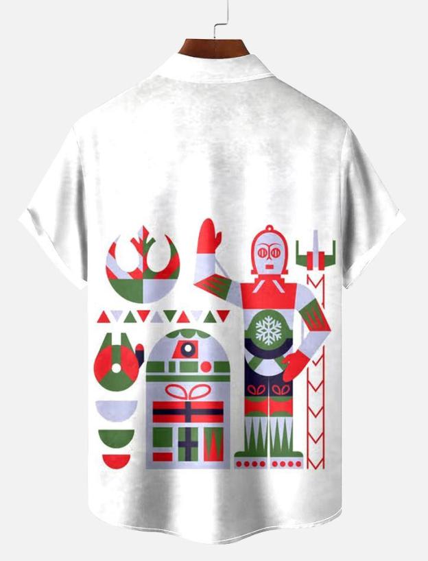 Men's Christmas Printed Short Sleeve Shirt