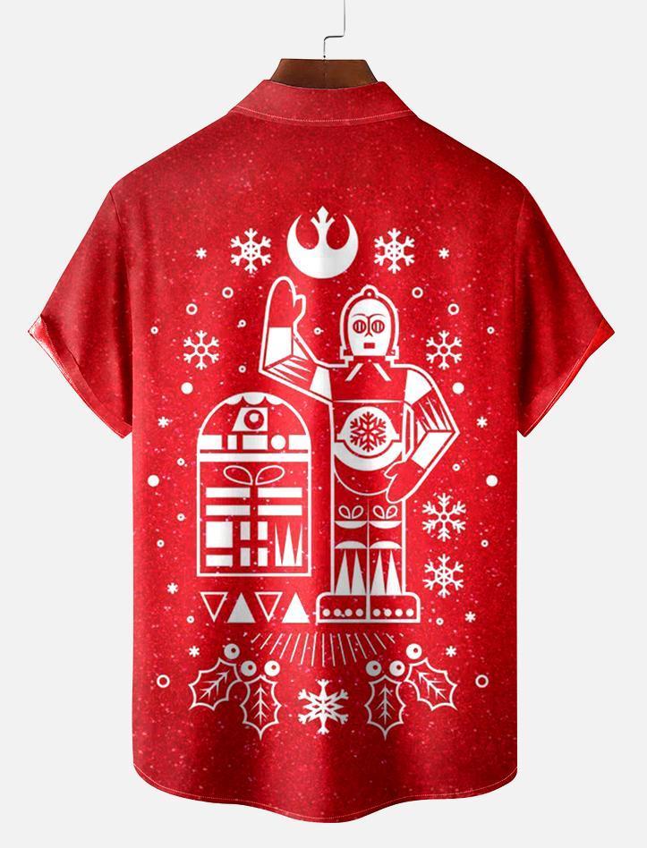 Men's Christmas Printed Short Sleeve Shirt