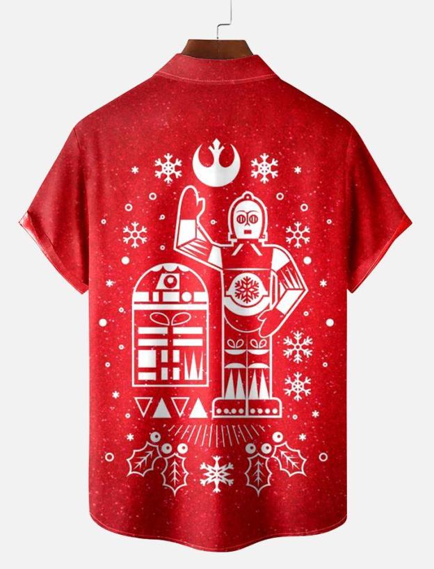 Men's Christmas Printed Short Sleeve Shirt