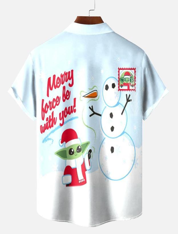 Men's Christmas Printed Short Sleeve Shirt