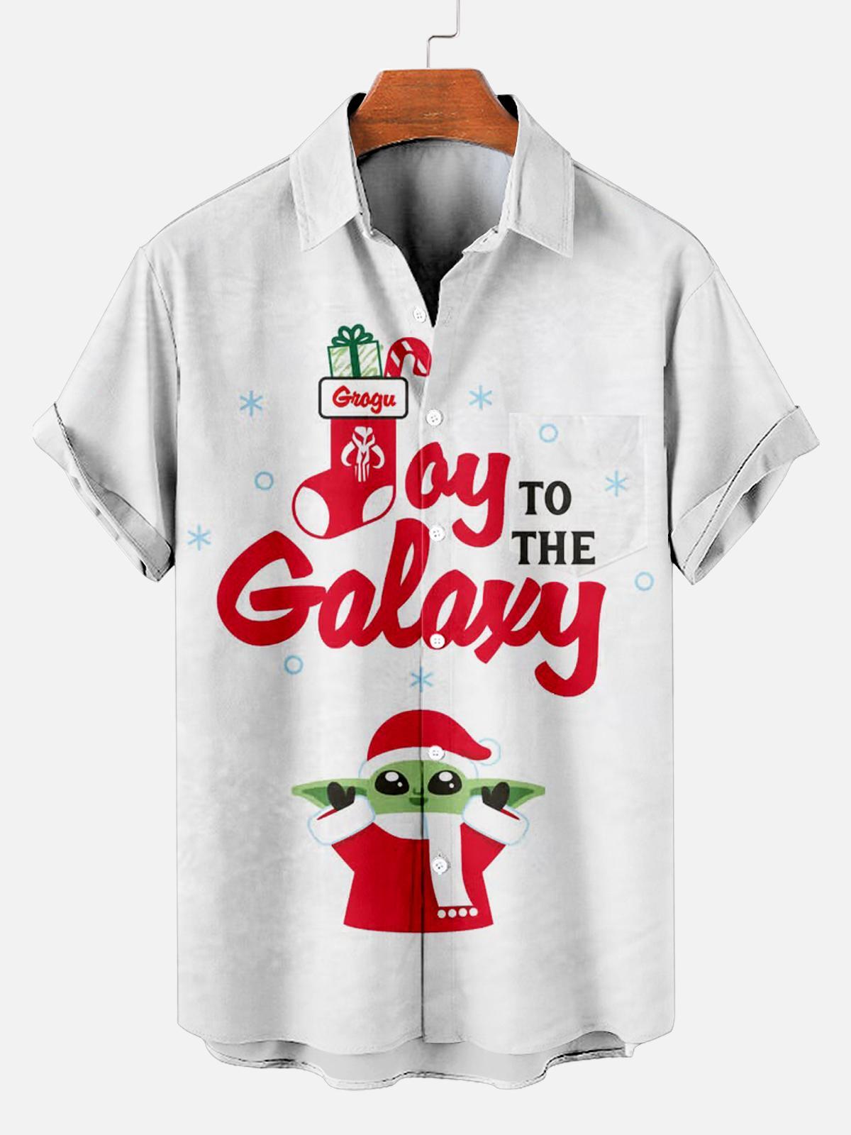 Men's Christmas Printed Short Sleeve Shirt