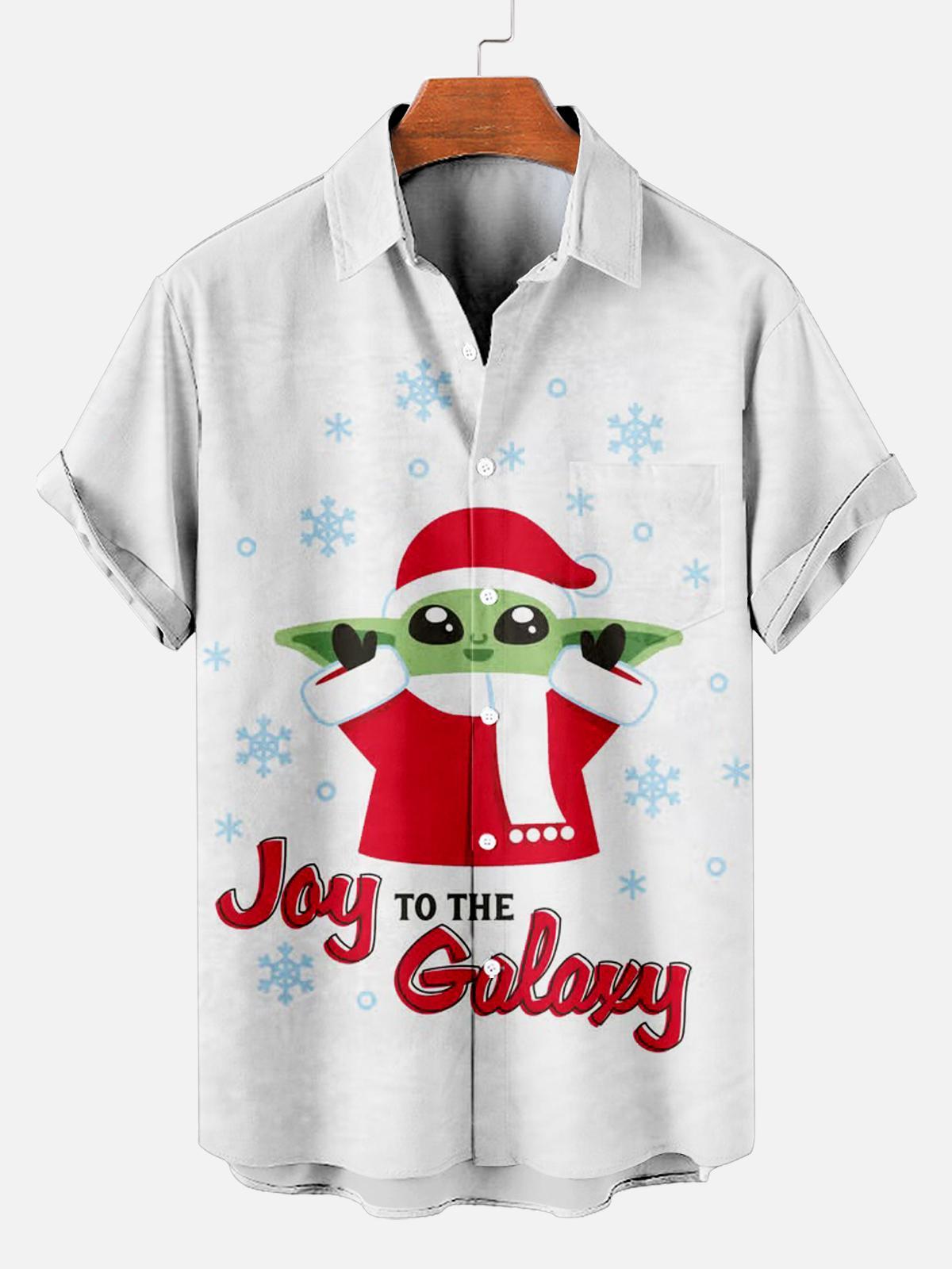 Men's Christmas Printed Short Sleeve Shirt