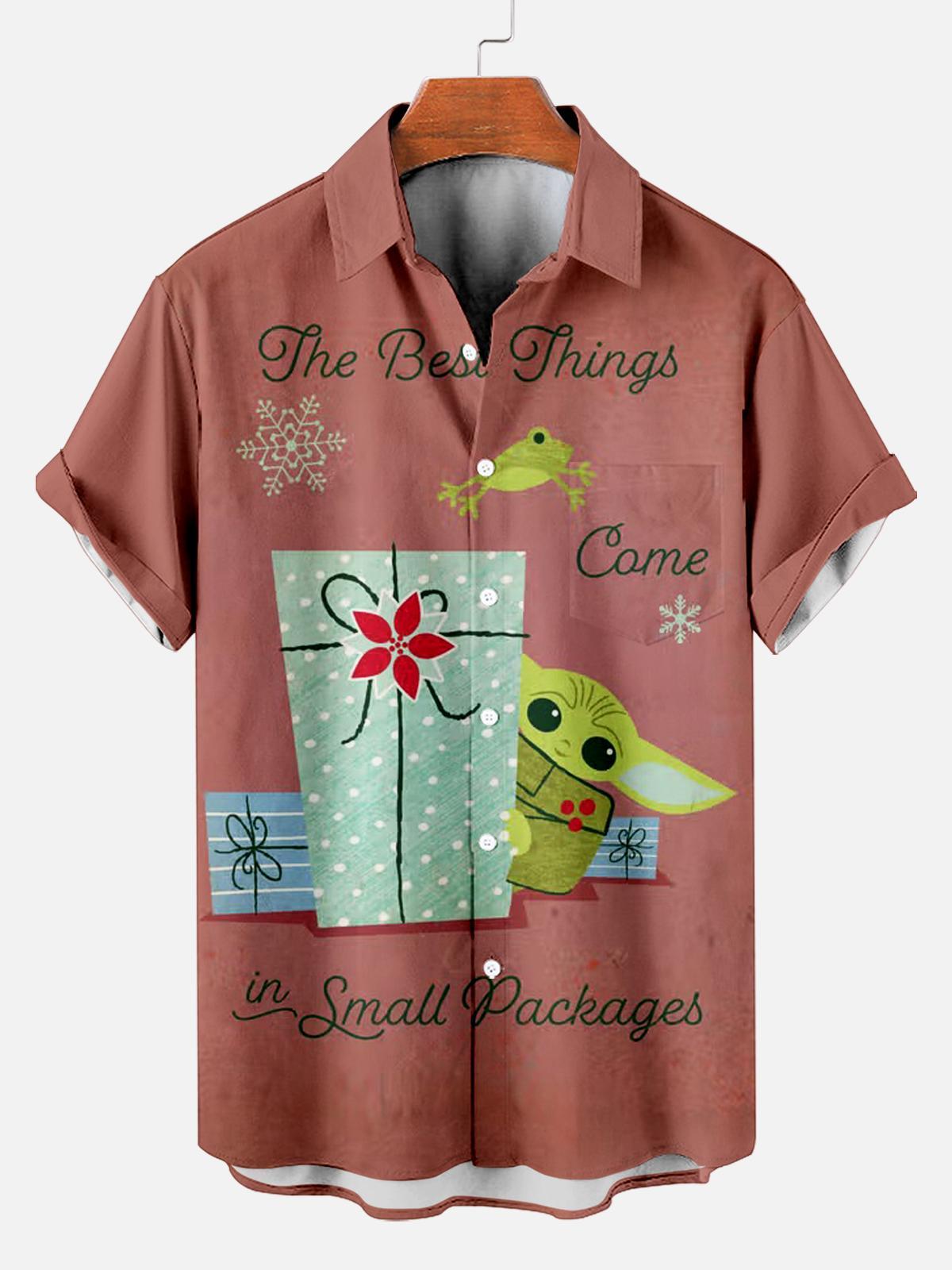 Men's Christmas Printed Short Sleeve Shirt
