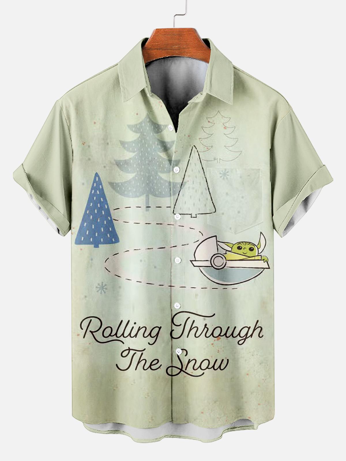 Men's Christmas Printed Short Sleeve Shirt