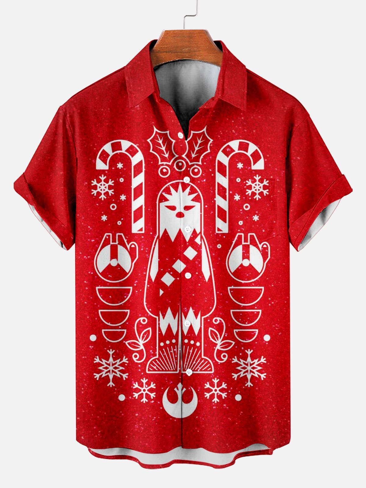 Men's Christmas Printed Short Sleeve Shirt
